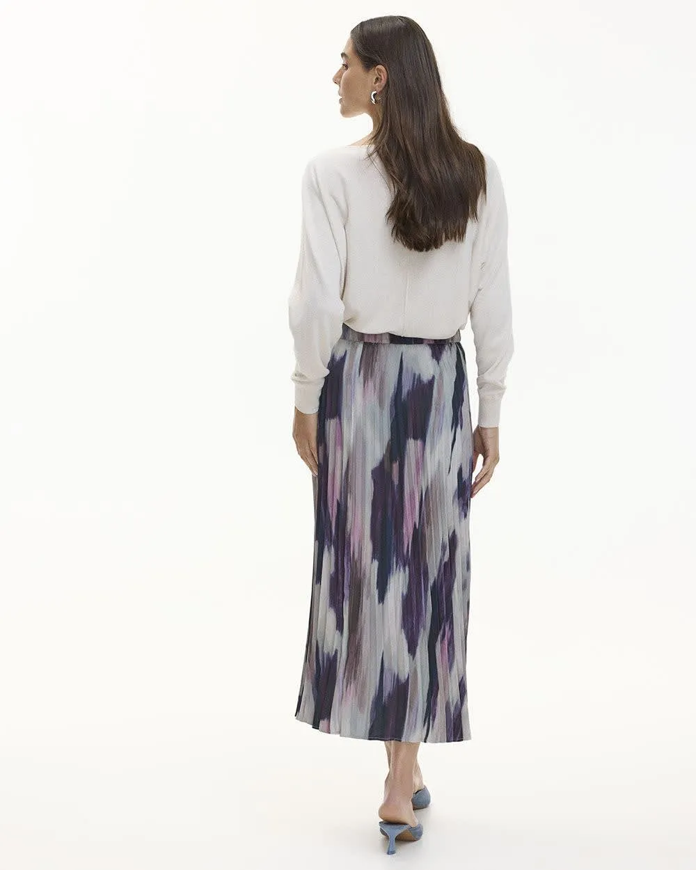 Pleated Midi Satin Skirt sold by Reitmans product image thumbnail 2