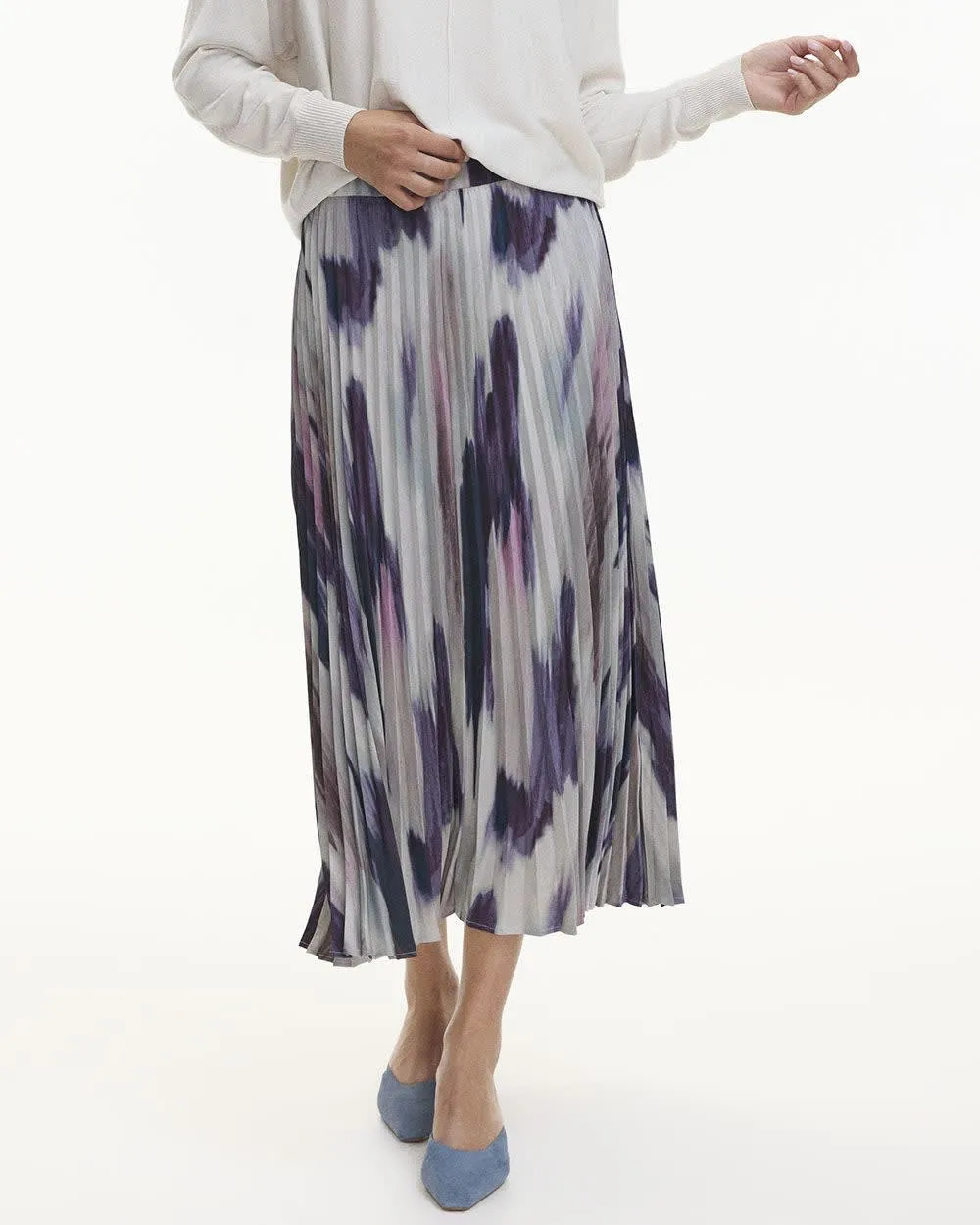 Pleated Midi Satin Skirt sold by Reitmans product image thumbnail 3