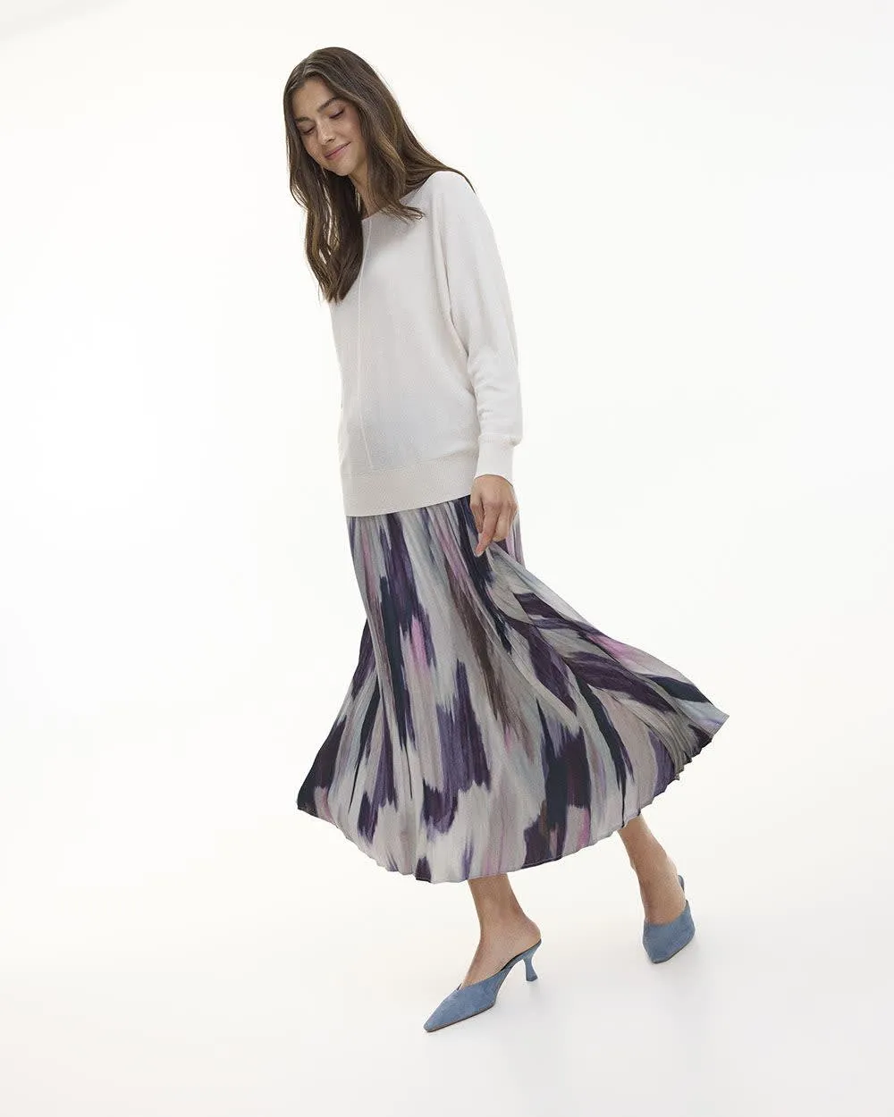 Pleated Midi Satin Skirt sold by Reitmans product image thumbnail 4