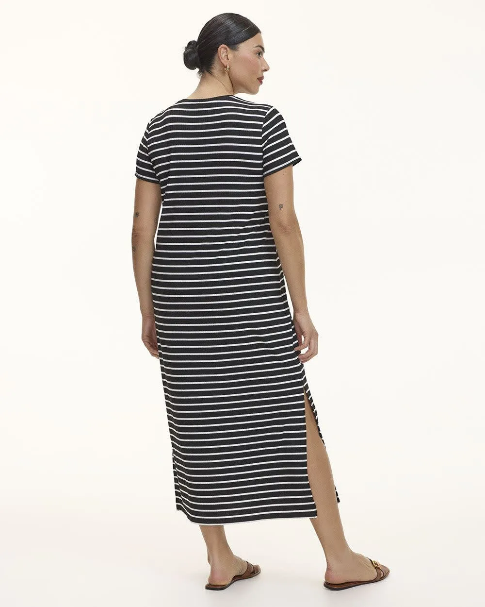 Short-Sleeve Ribbed Midi Dress sold by Reitmans product image thumbnail 2