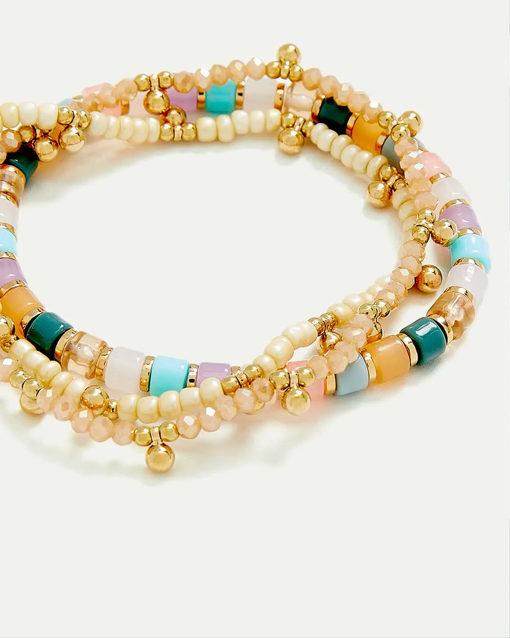 Elastic Bracelets with Clear Beads - Set of 3 sold by Reitmans