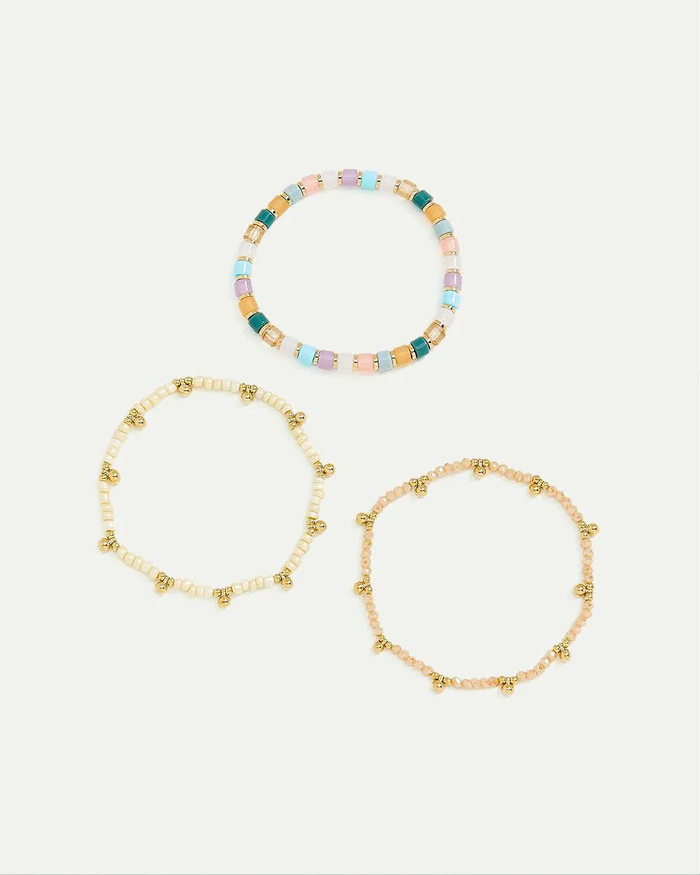 Elastic Bracelets with Clear Beads - Set of 3 sold by Reitmans product image thumbnail 2