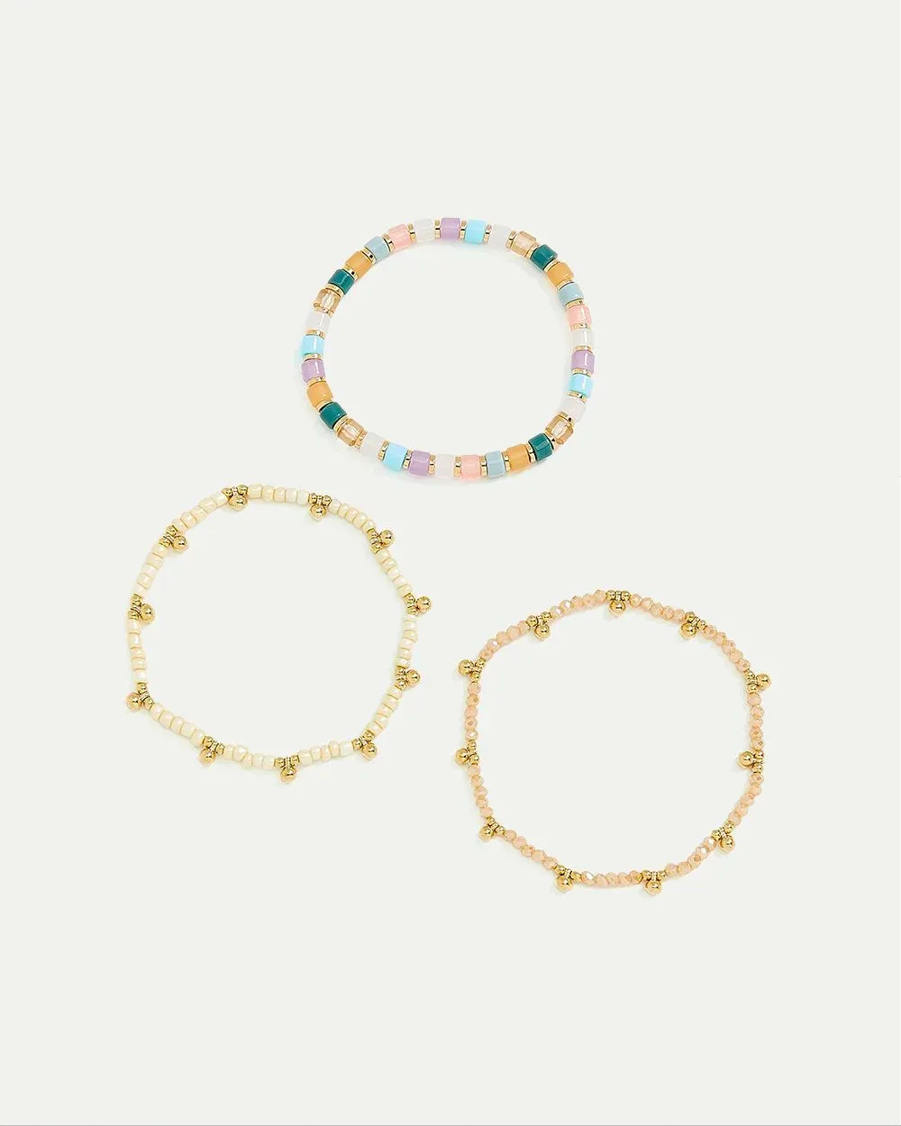 Elastic Bracelets with Clear Beads - Set of 3 sold by Reitmans product image thumbnail 4