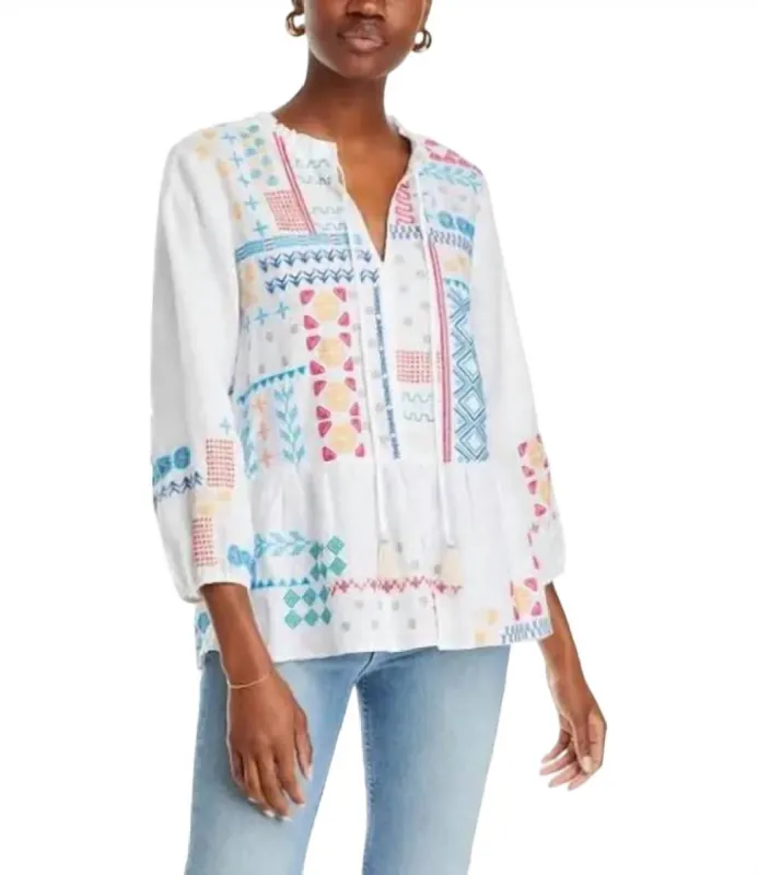 Johnny Was - Katie Peplum Field Blouse made by Reitmans