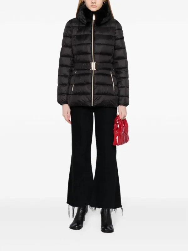 MICHAEL KORS - Faux Fur Collar Belted Lightweight Down Puffer Coat sold by Reitmans