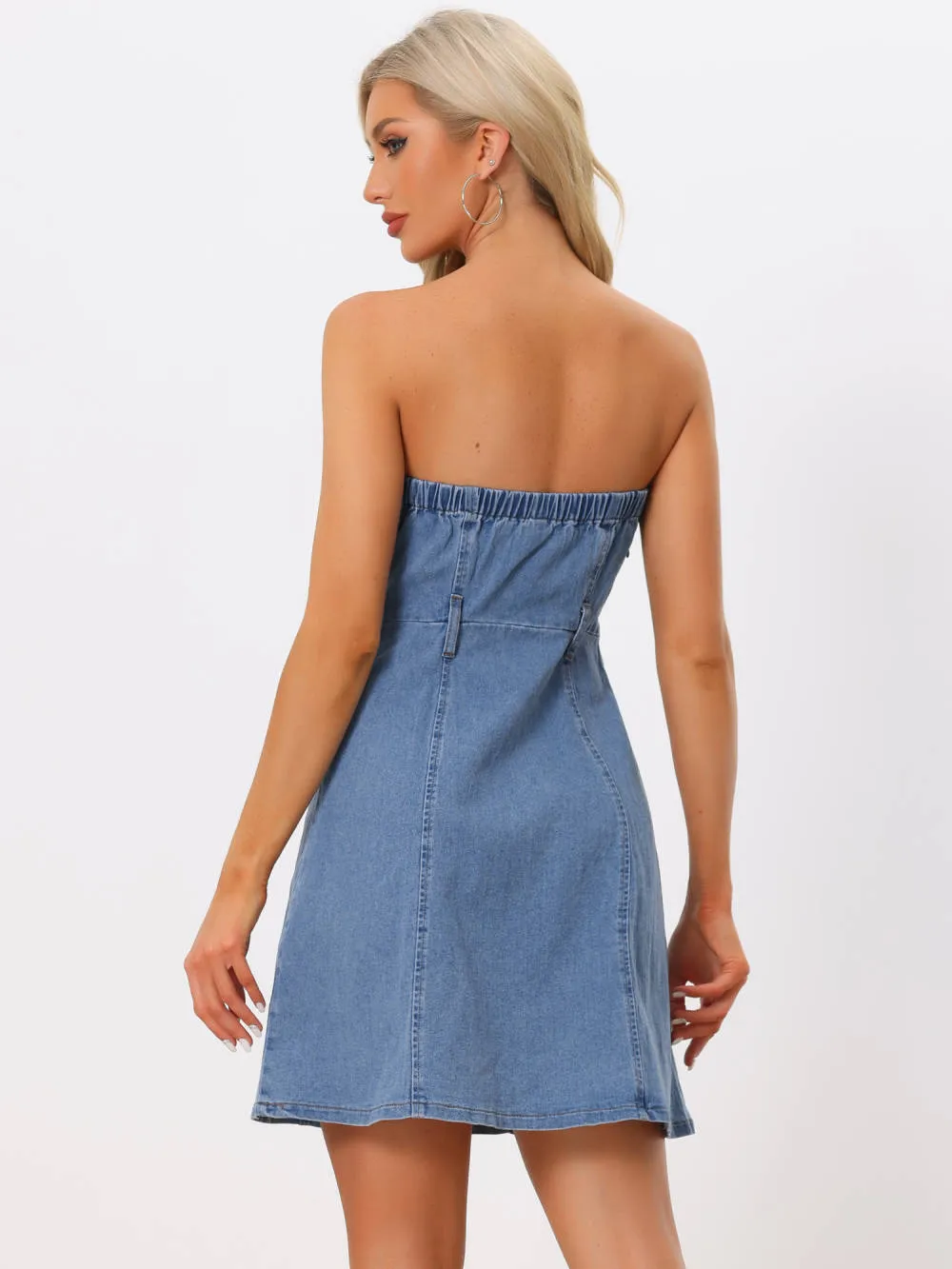 Allegra K - Strapless Sleeveless Tube Denim Dress sold by Reitmans product image thumbnail 4