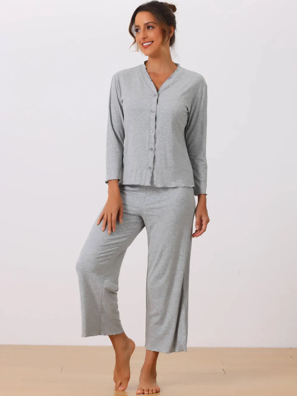 Cheibear - Long Sleeve Button Down Pajama Sets sold by Reitmans product image thumbnail 2