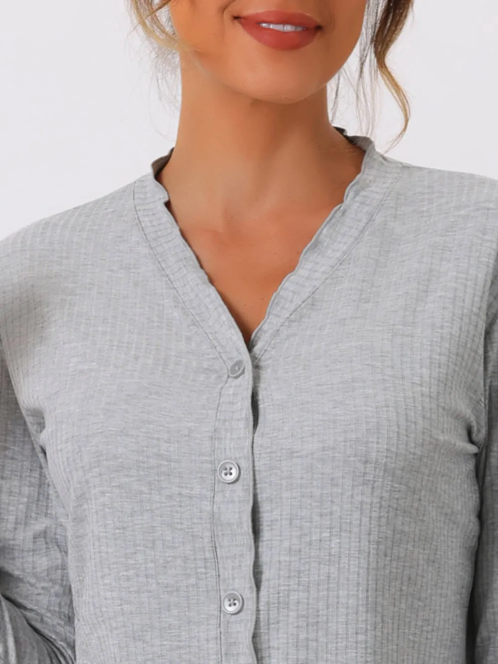 Cheibear - Long Sleeve Button Down Pajama Sets sold by Reitmans product image thumbnail 4
