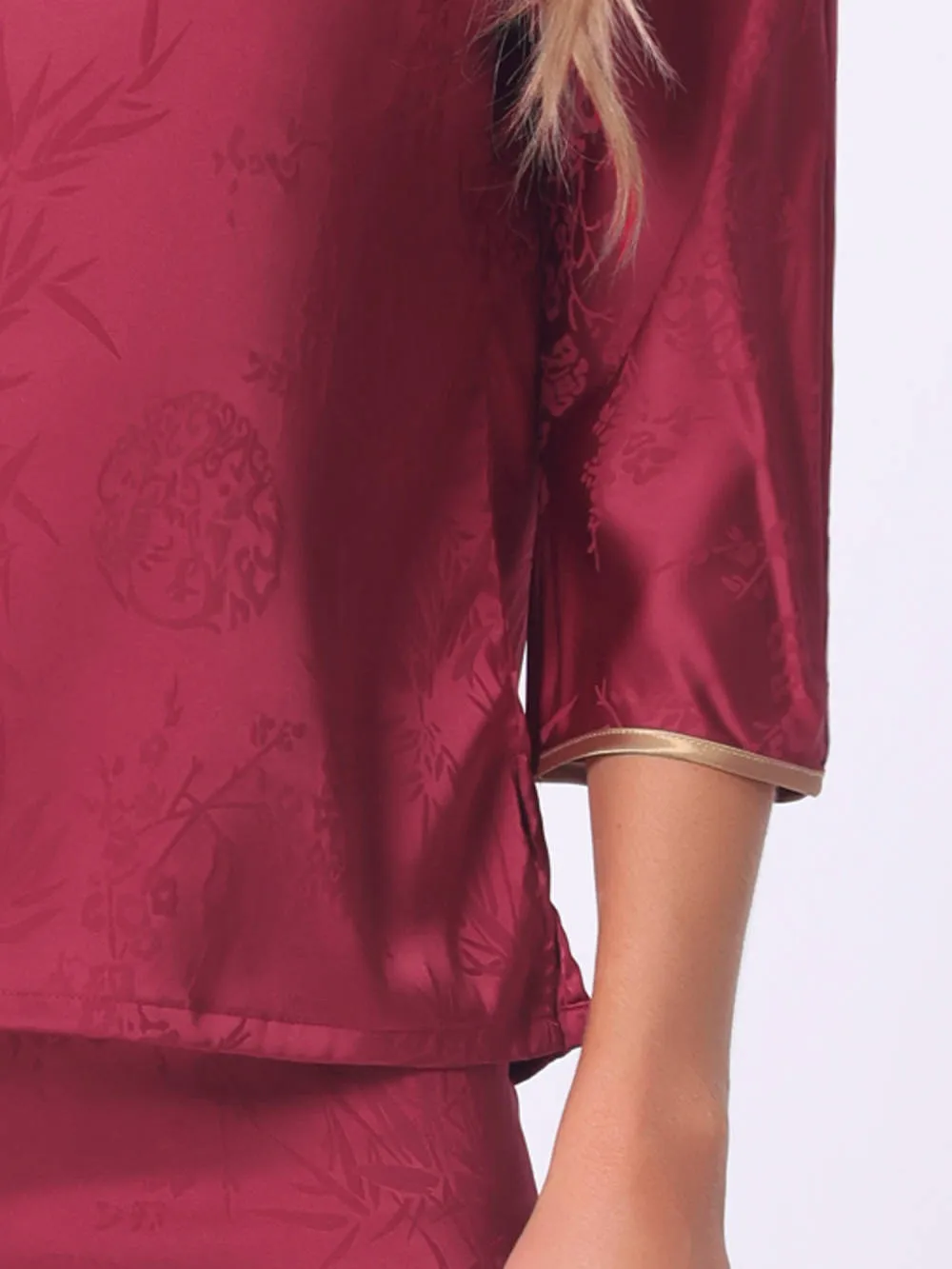 Cheibear - Silky Long Sleeve Hanfu Loungewear Pajama Set sold by Reitmans product image thumbnail 5