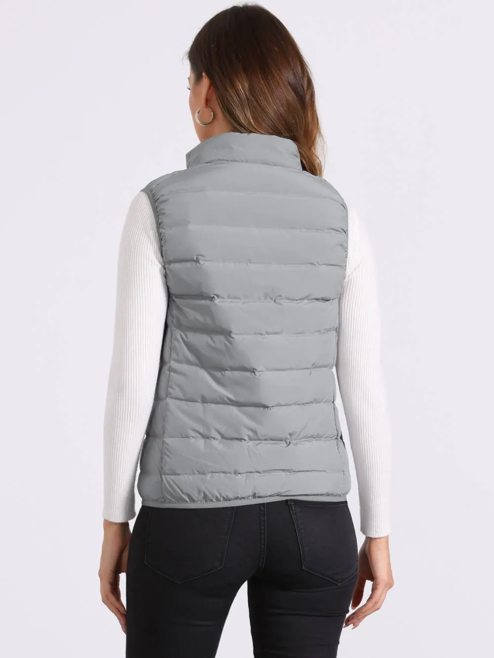 Allegra K - Sleeveless Zip-Up Stand Collar Puffer Vest sold by Reitmans product image thumbnail 3