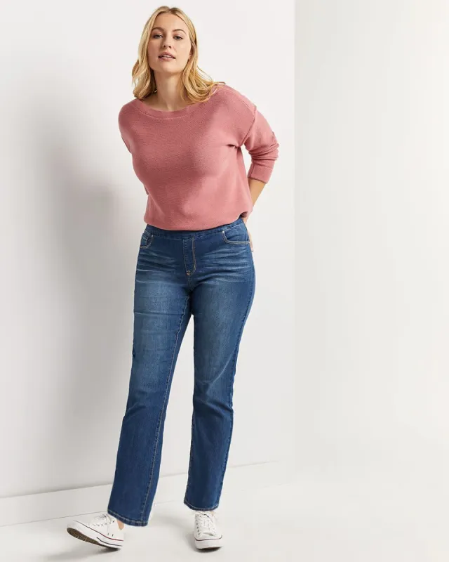 Straight Pull On Jeans The Original Comfort sold by Reitmans