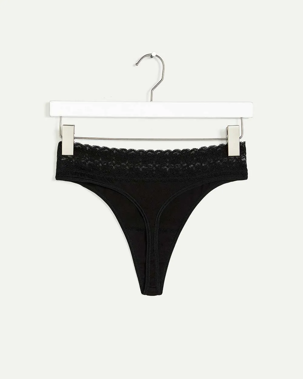 Cotton Thong Panty with Lace sold by Reitmans product image thumbnail 2