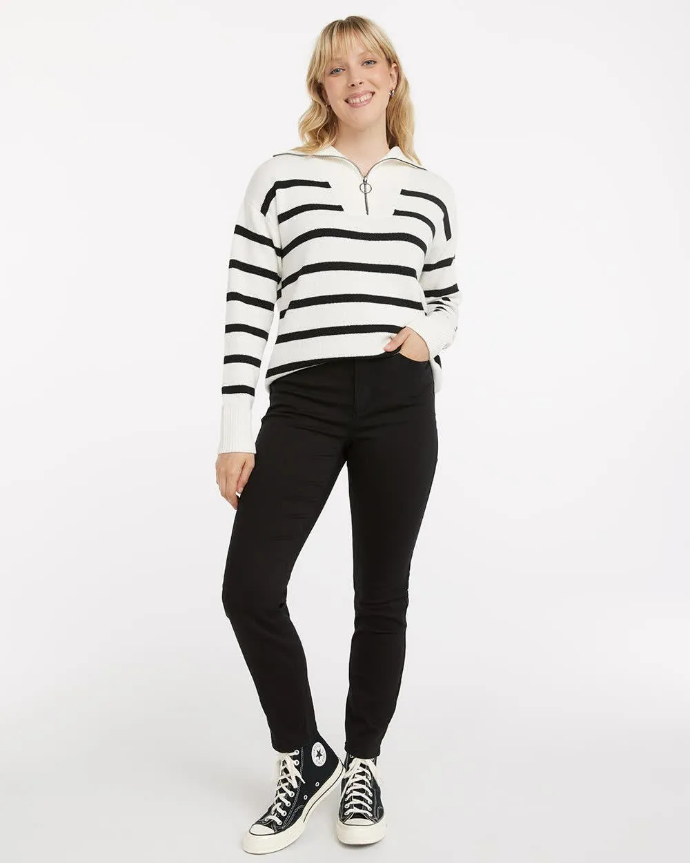 High-Rise Black Jean with Skinny Leg, Signature Soft - Petite sold by Reitmans
