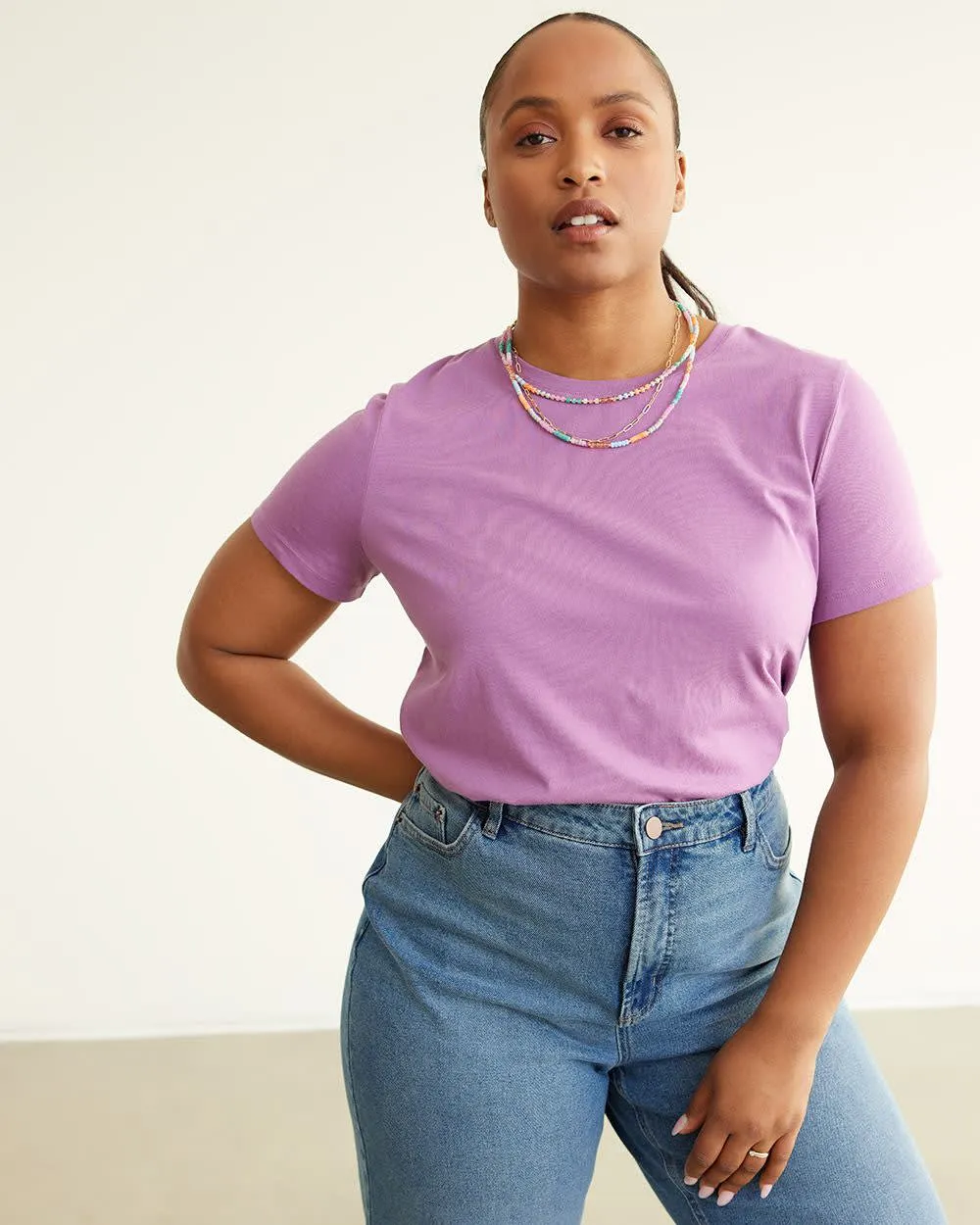 Short-Sleeve Crew-Neck Tee, R Essentials sold by Reitmans product image thumbnail 4