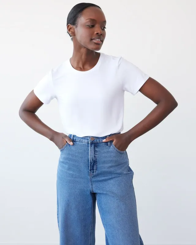 Short-Sleeve Crew-Neck Tee, R Essentials sold by Reitmans