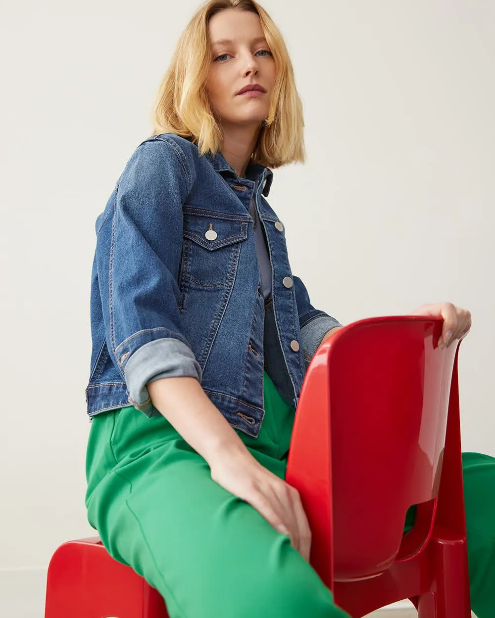 Stretch Jean Jacket sold by Reitmans product image thumbnail 3