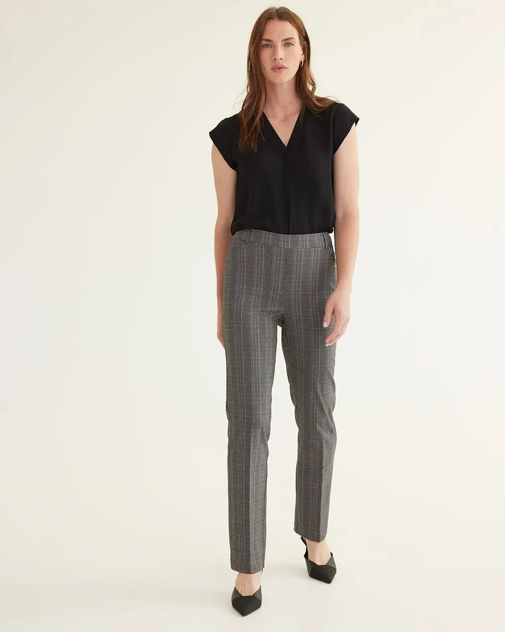 Straight-Leg High-Rise Plaid Pants, The Iconic - Tall sold by Reitmans