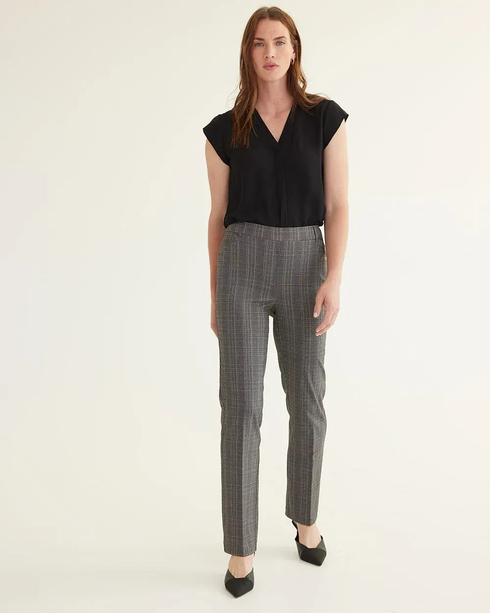 Straight-Leg High-Rise Plaid Pants, The Iconic - Tall sold by Reitmans product image thumbnail 5