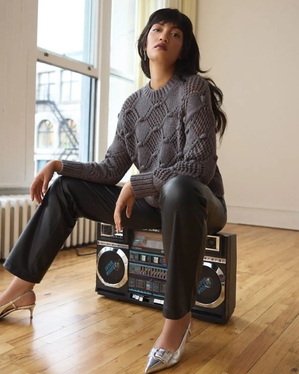 Straight-Leg High-Rise Faux Leather Pants sold by Reitmans