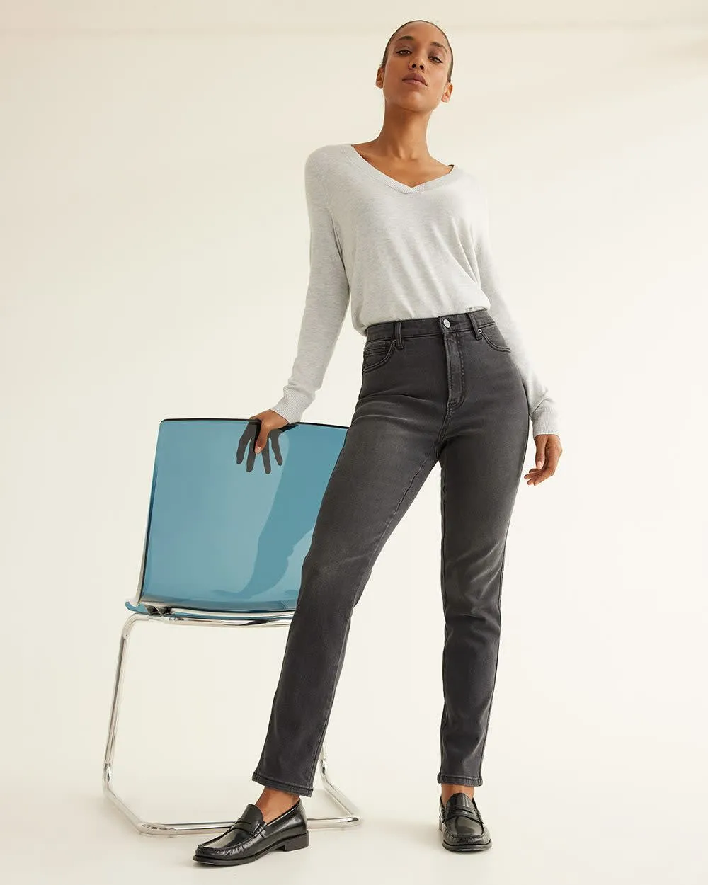 Slim-Leg High-Rise Jean - The Vintage sold by Reitmans product image thumbnail 4