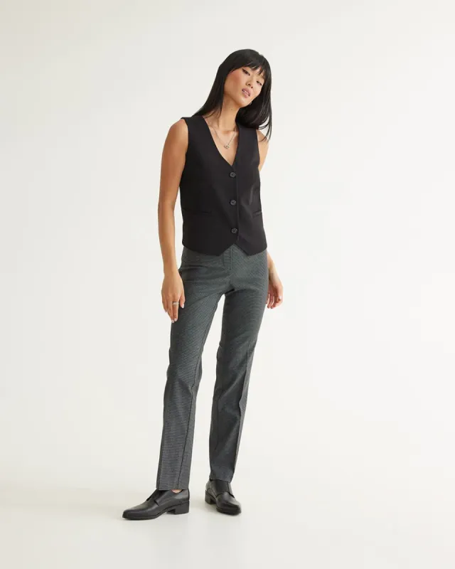 Straight-Leg High-Rise Houndstooth Pants, The Iconic sold by Reitmans