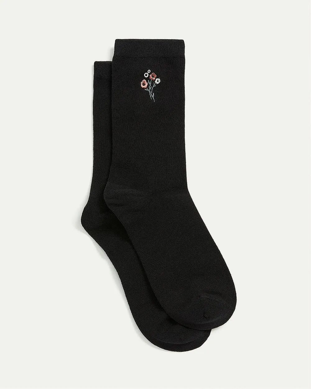 Cotton Socks with Flowers at Hem sold by Reitmans