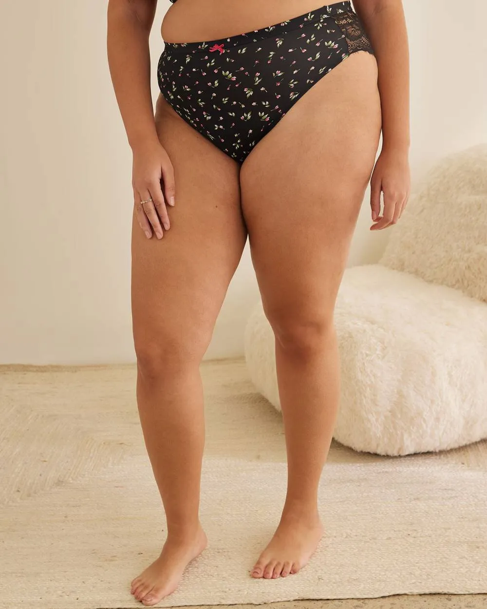 High-Cut Microfibre Brief with Lace and Bow - Déesse Collection sold by Reitmans product image thumbnail 4