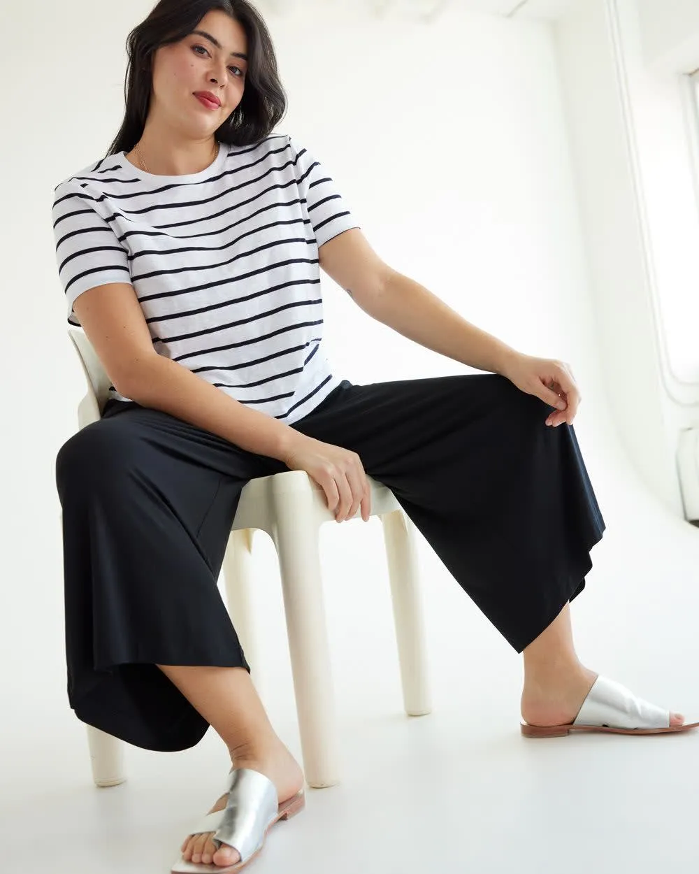 Stretch Pull-On Gaucho Pants - Petite sold by Reitmans product image thumbnail 4
