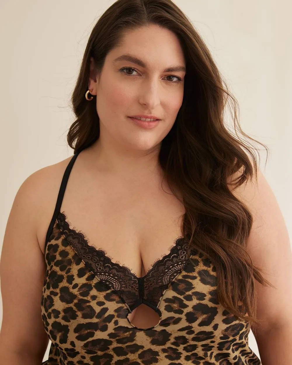 Cheetah Print Mesh Nighty with Lace Inserts - Déesse Collection sold by Reitmans product image thumbnail 3
