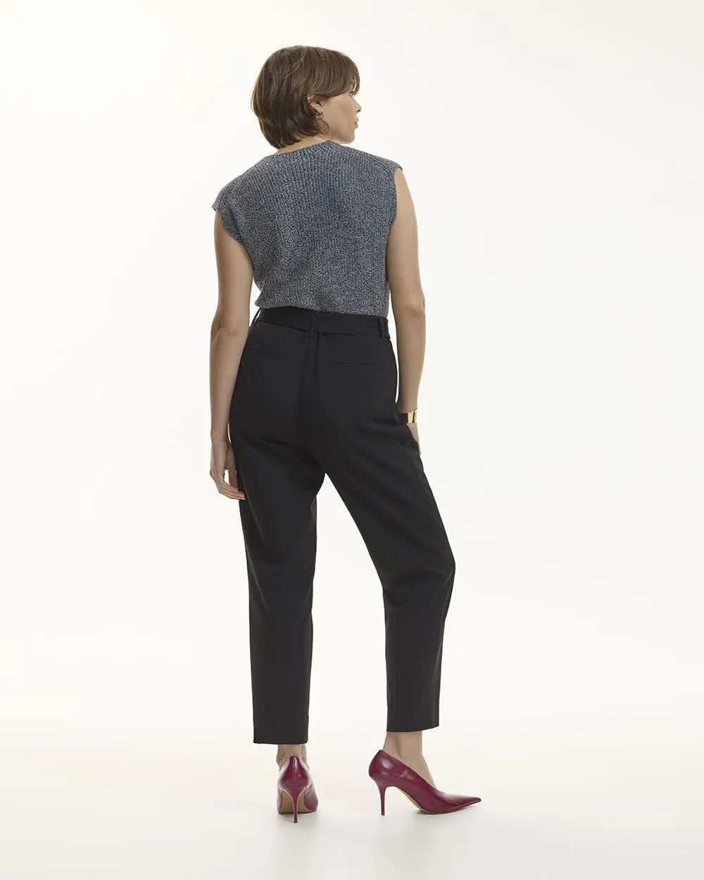 Tapered-Leg High-Rise Pant with Sash - The Timeless - Tall sold by Reitmans product image thumbnail 2