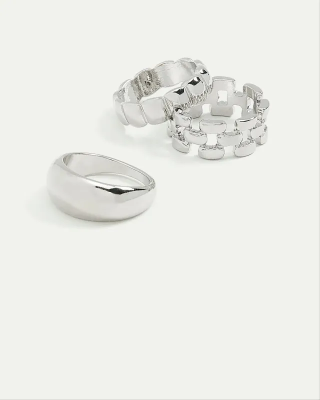 Large Ridged Rings, Set of 3 sold by Reitmans