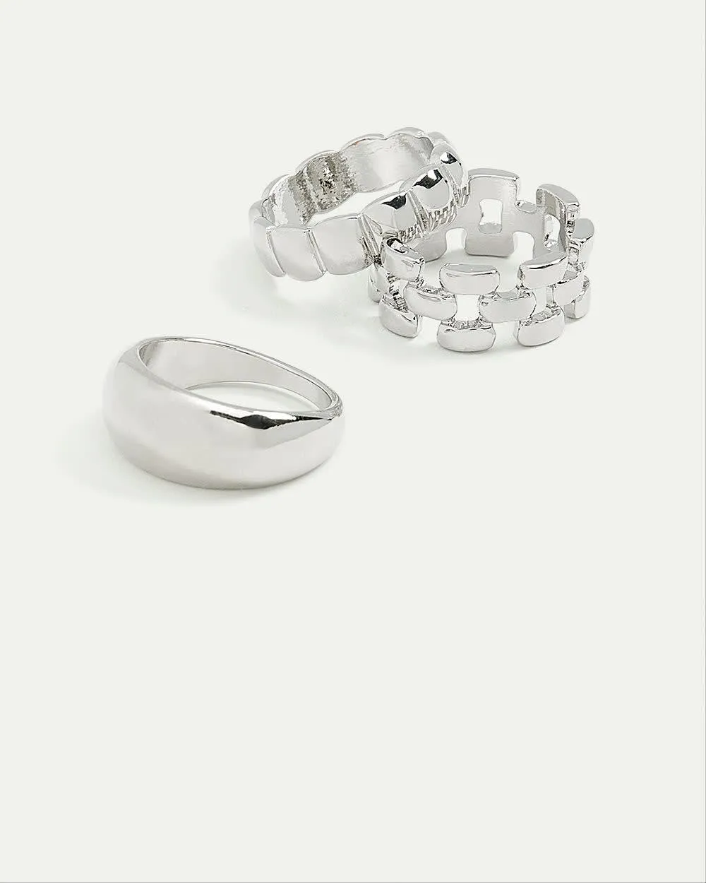 Large Ridged Rings, Set of 3 sold by Reitmans