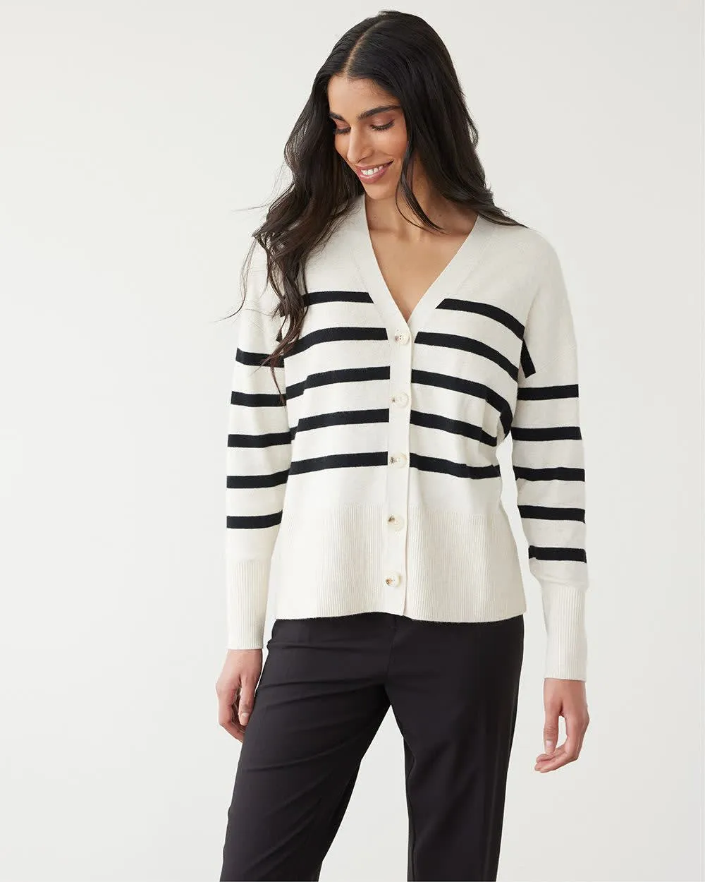 Long-Sleeve Buttoned-Down Cardigan sold by Reitmans