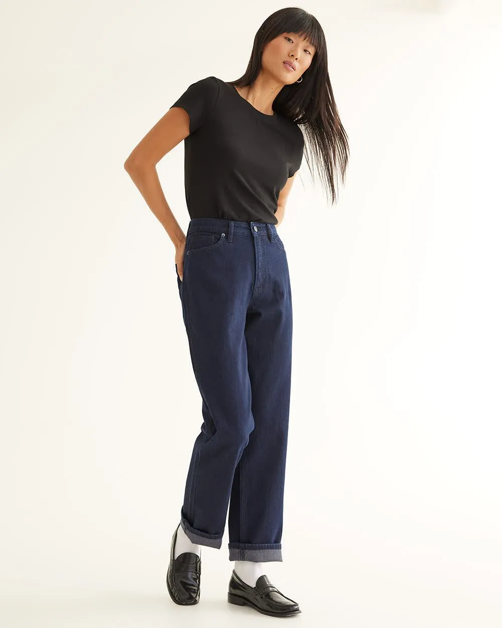 Straight-Leg High-Rise Jean sold by Reitmans