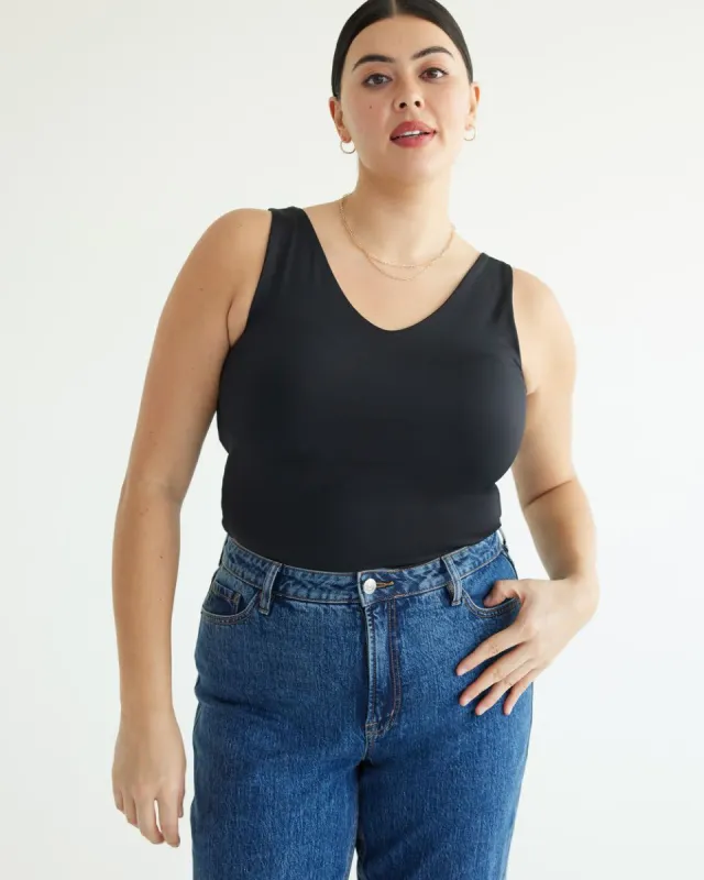 Double Layer Sculpting Tank with V Neckline - R Essentials sold by Reitmans