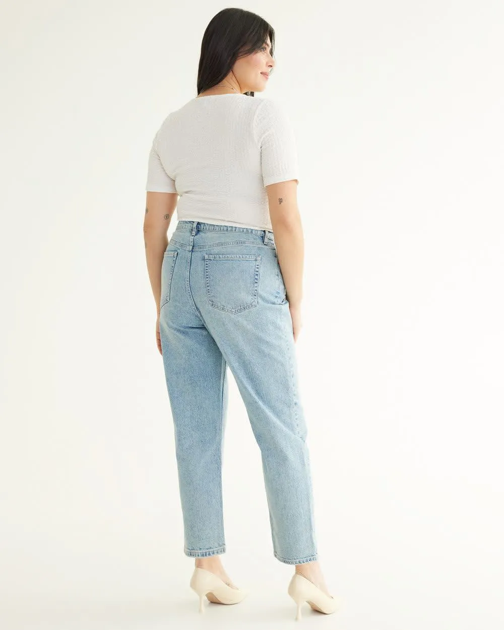 Tapered-Leg High-Rise Jean - The Mom Jeans - Petite sold by Reitmans product image thumbnail 2