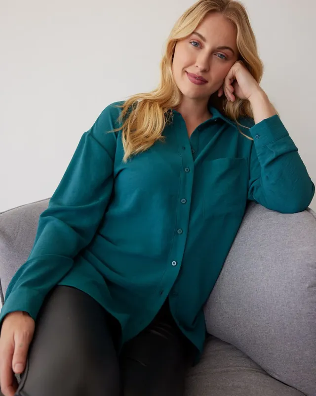 Buttoned-Down Long-Sleeve Top sold by Reitmans
