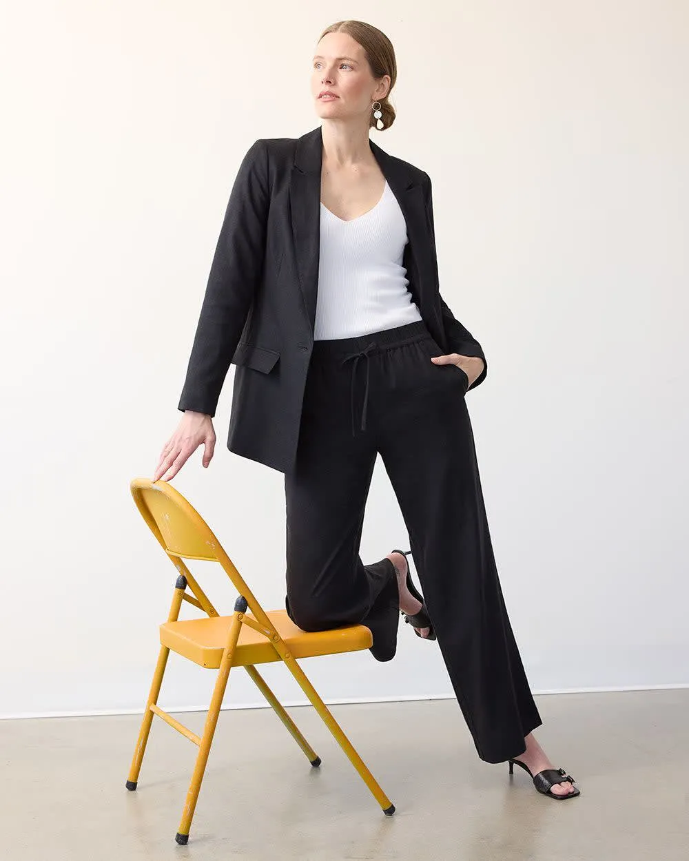 One-Button Linen Blazer sold by Reitmans product image thumbnail 3