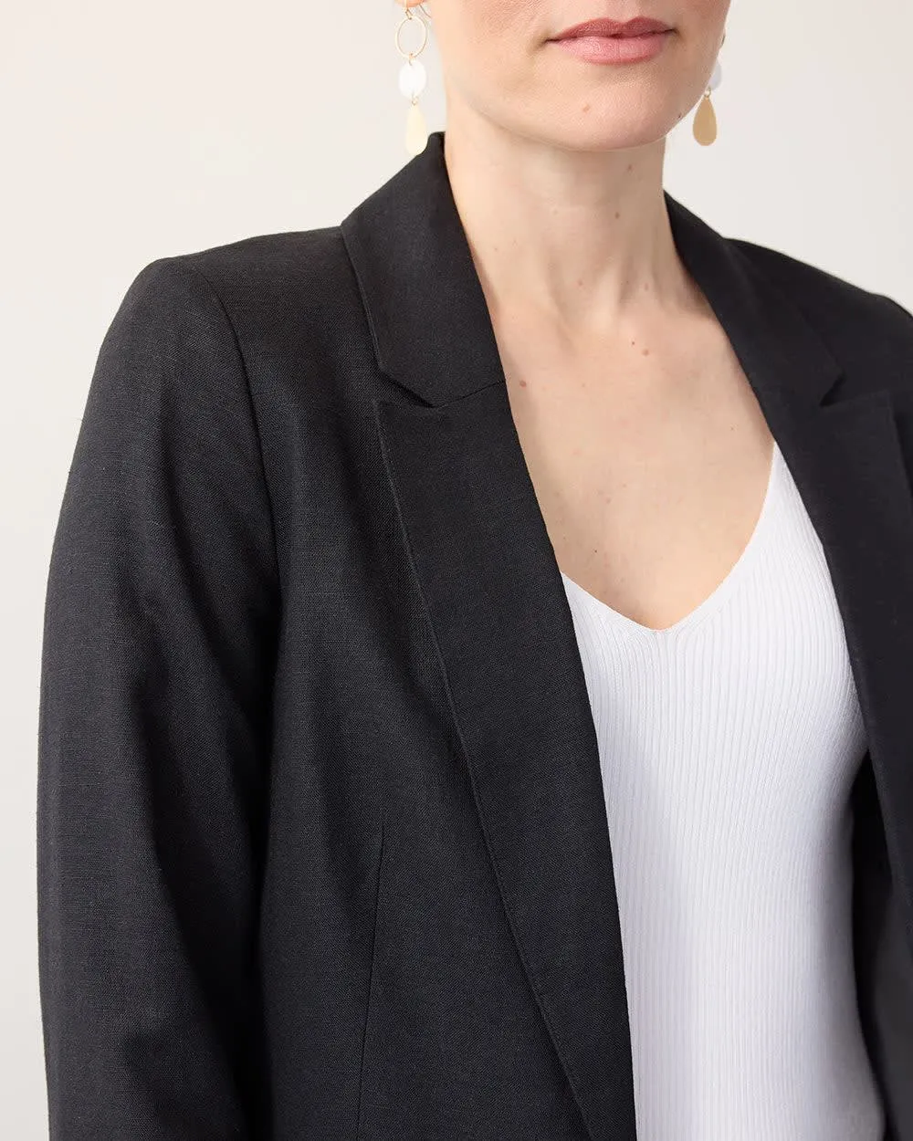 One-Button Linen Blazer sold by Reitmans product image thumbnail 5