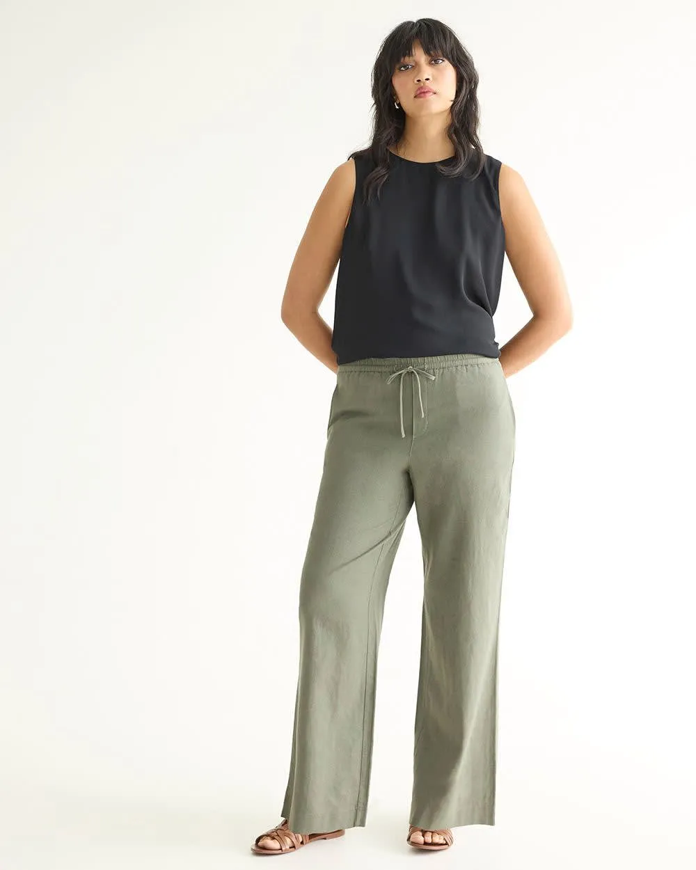 Wide-Leg High-Rise Linen Pant - Tall sold by Reitmans