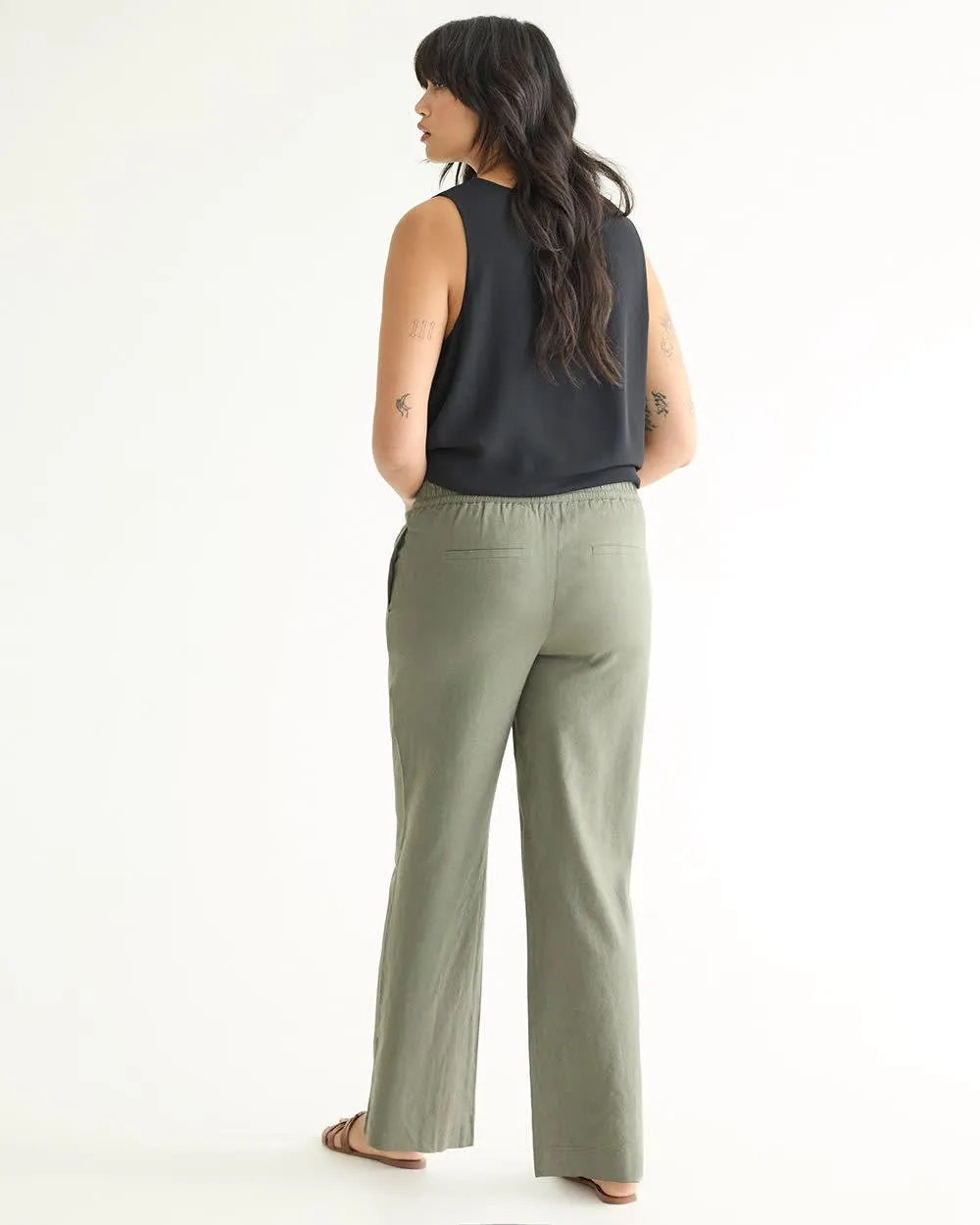 Wide-Leg High-Rise Linen Pant - Tall sold by Reitmans product image thumbnail 2
