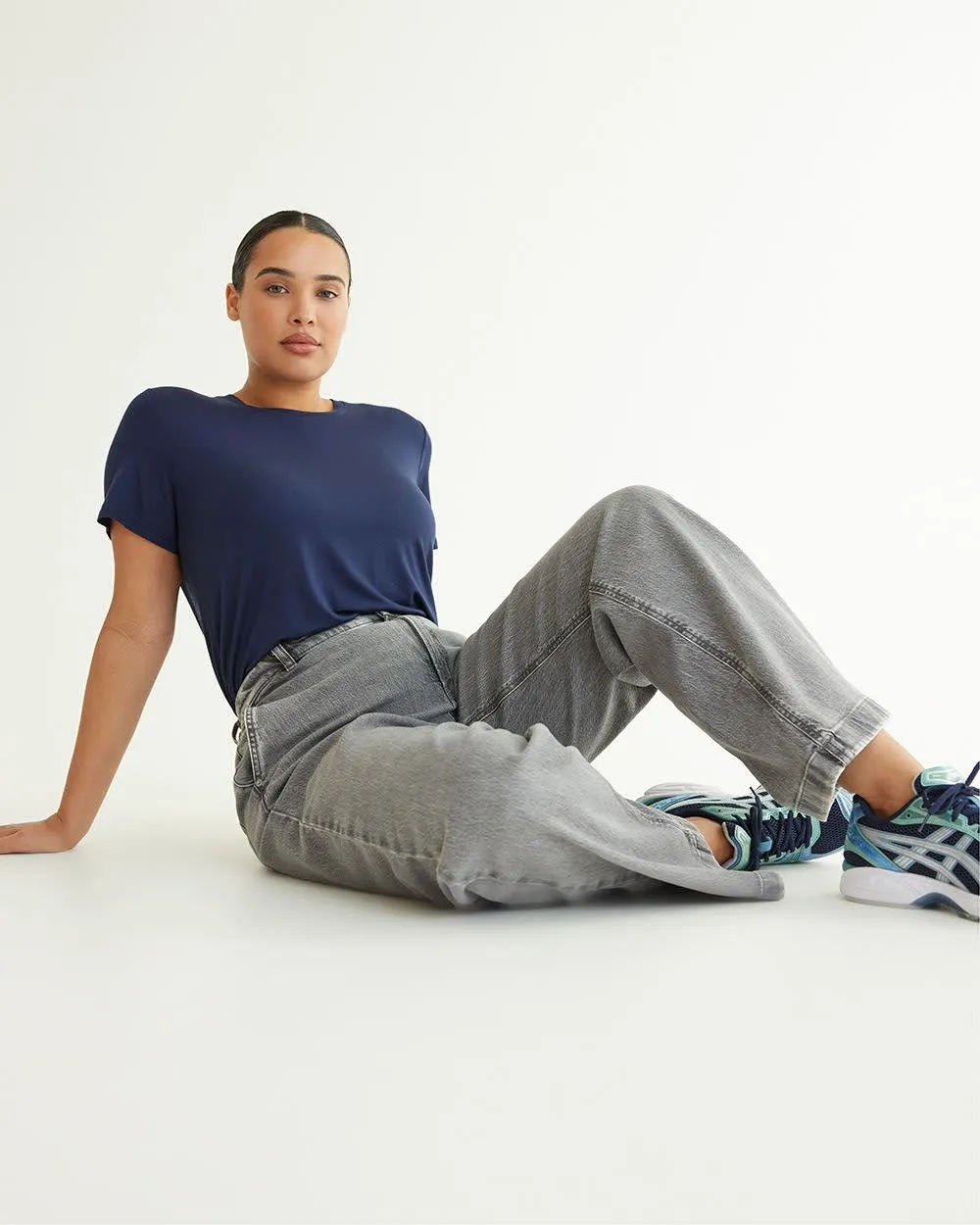 Short-Sleeve Crew-Neck Tee - R Essentials sold by Reitmans product image thumbnail 3