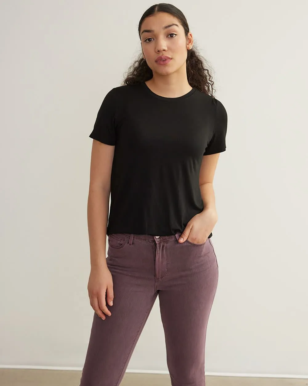 Short-Sleeve Crew-Neck Tee - R Essentials sold by Reitmans