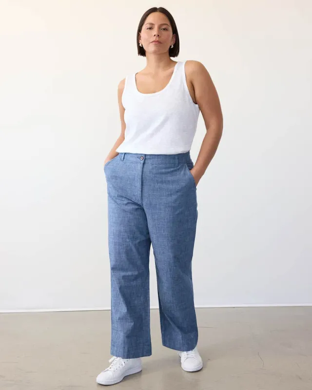 Straight-Leg Ankle Chambray Pant sold by Reitmans