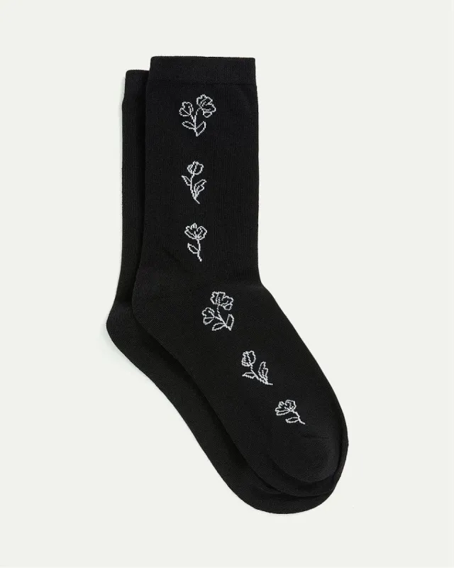 Cotton Socks with Floral Pattern sold by Reitmans