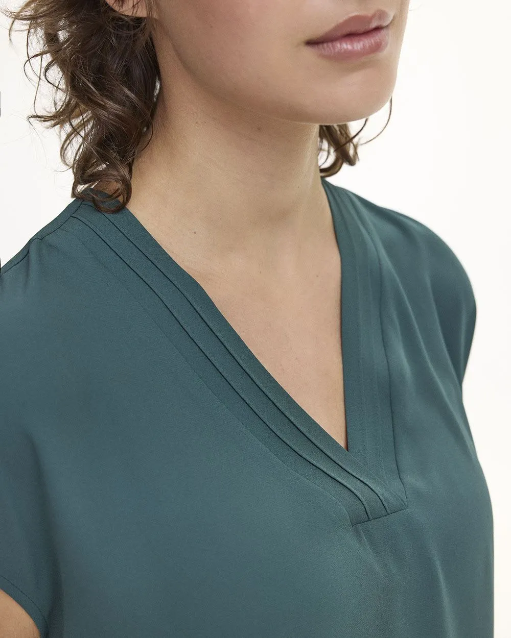 Short-Sleeve V-Neck Blouse sold by Reitmans product image thumbnail 4