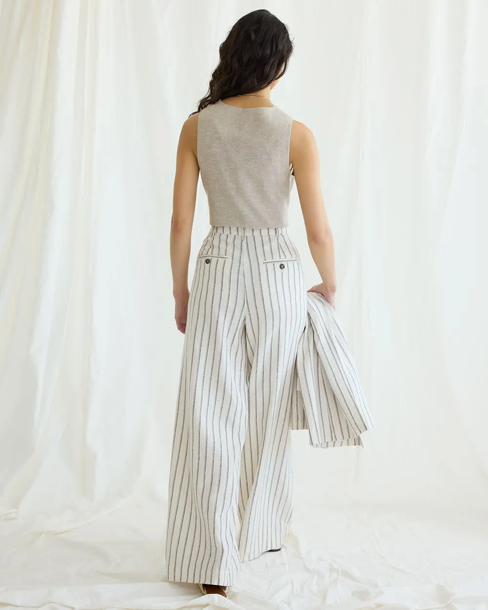 Ultra-Wide-Leg High-Rise Linen Trouser - Petite sold by Reitmans product image thumbnail 2