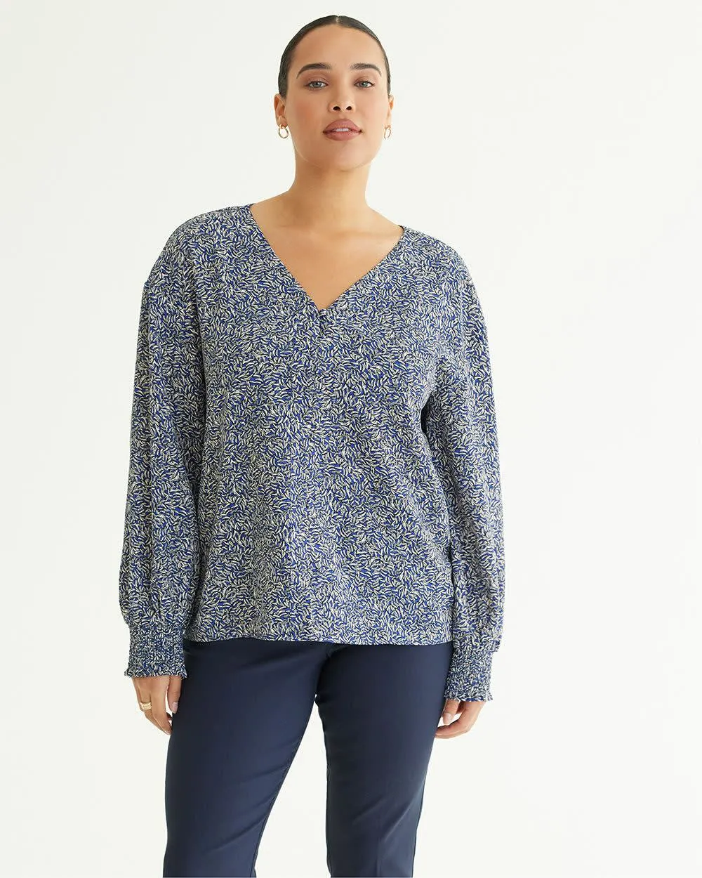 Long-Sleeve Buttoned-Down Blouse sold by Reitmans