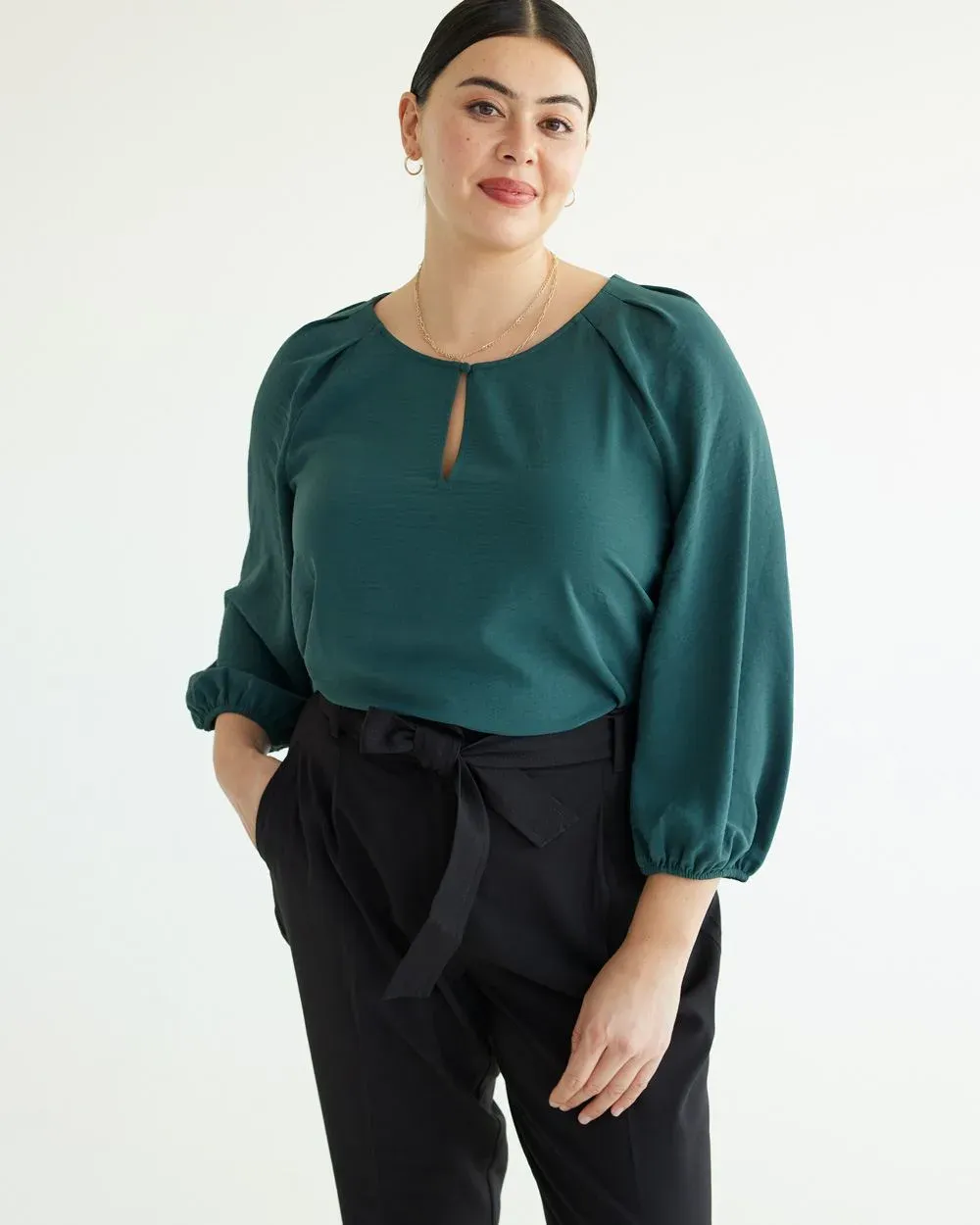 Long-Sleeve Scoop-Neck Blouse sold by Reitmans product image thumbnail 5