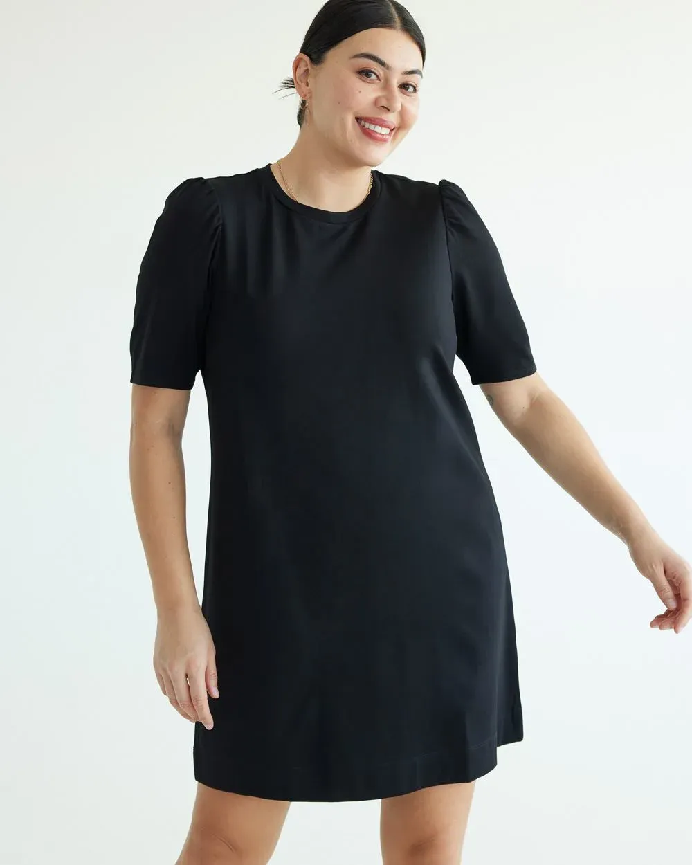 Elbow-Sleeve Crew-Neck Shift Dress sold by Reitmans product image thumbnail 5